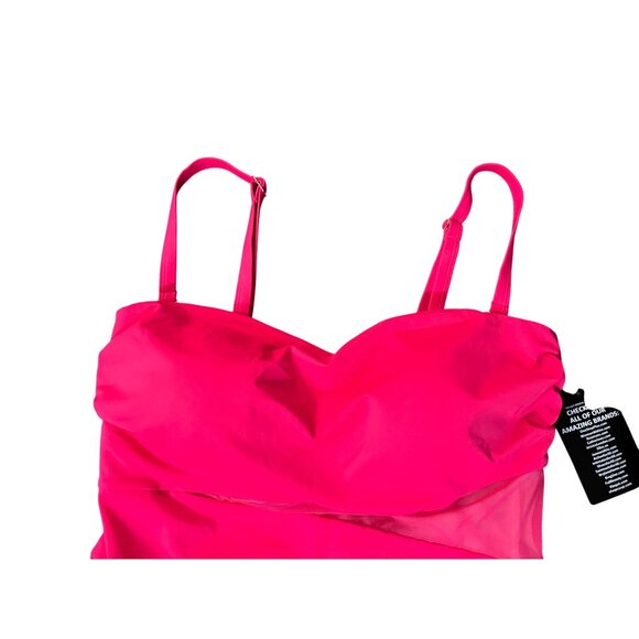 Swimsuits for All One Piece Womens 18 NEW No Tags Bright Pink 66-0141-3 Summer - Picture 13 of 14